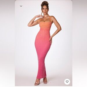 Oh Polly MONTE CARLO
Embellished Maxi Dress in Red and Orange Ombré
